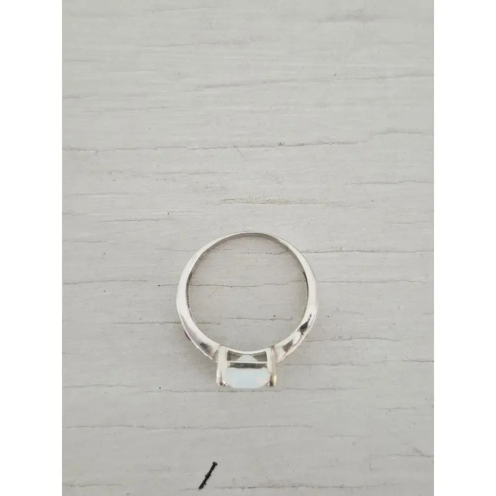 Sterling Silver Opal Ruby Ring